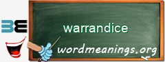 WordMeaning blackboard for warrandice